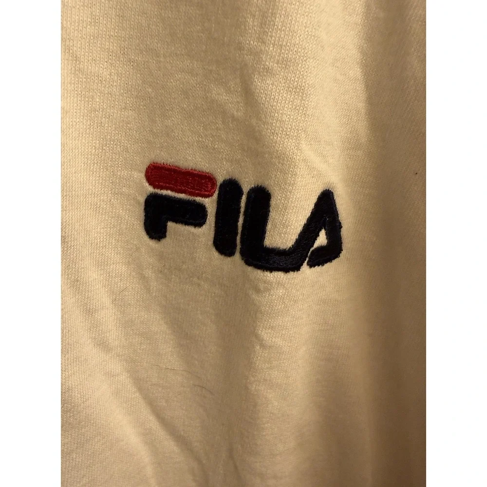 Vintage FILA Spell Out Embroidered Classic Graphic Tshirt Size XL White NWT - Picture 2 of 7